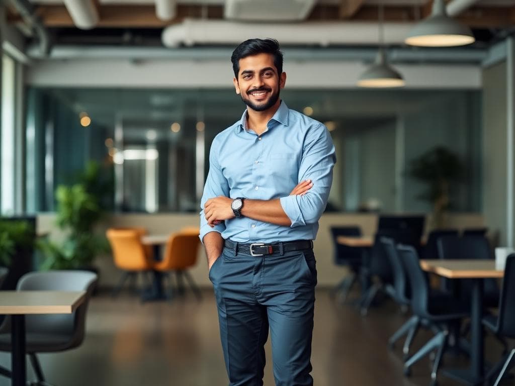 Business casual outfit ideas for professionals at coworking space