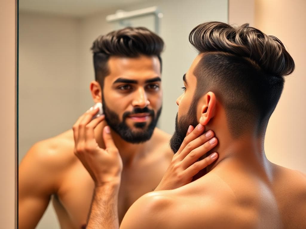 Well-groomed man with styled hair and beard after grooming consultation