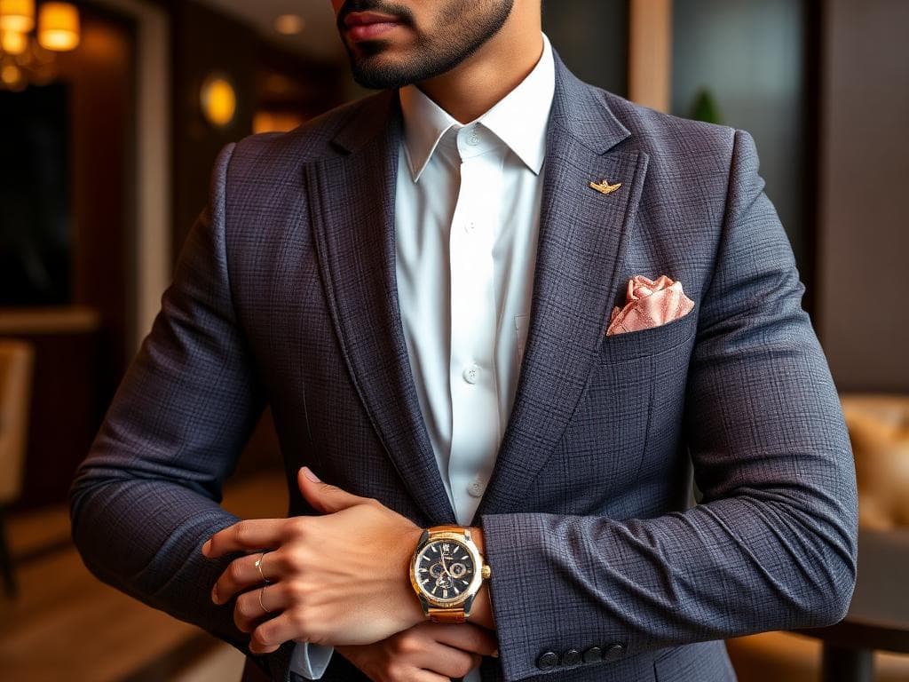 Bespoke suit detailing for celebrity client