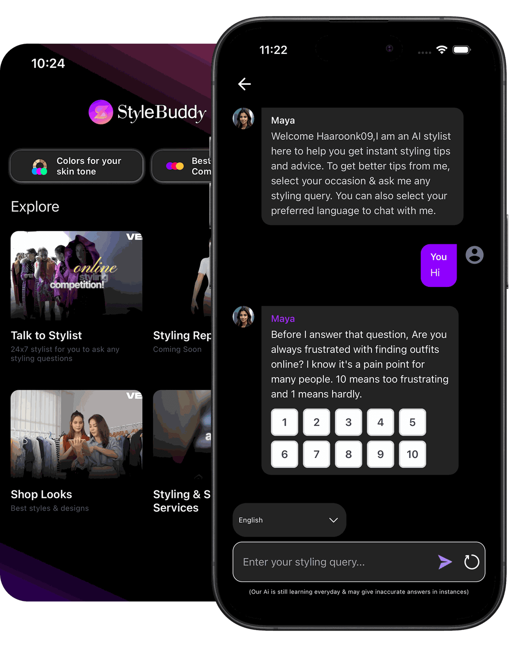 Style app mockup